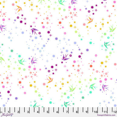 True Colors Fairy Dust in White by Tula Pink for Freespirit PWTP133.White - Sold by the Half Yard