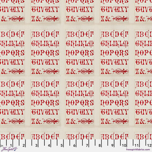 Palette Red Typography by Tim Holtz for Freespirit - Sold by the Half Yard