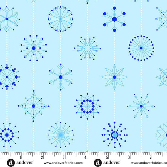 Preorder: Deco Frost Snowflakes in Arctic by Giucy Giuce for Andover