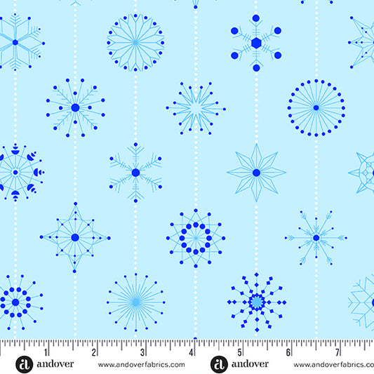 Preorder: Deco Frost Snowflakes in Arctic by Giucy Giuce for Andover