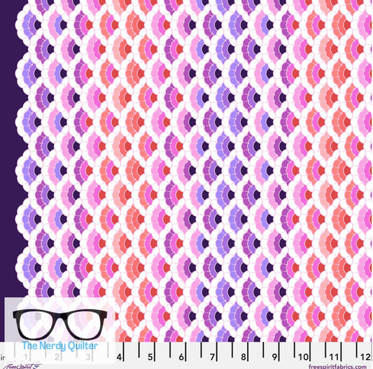Preorder: Floral Reef Aquatic Lace in Ultraviolet by Tula Pink for Freespirit - Sold by The Half Yard PWTP269.Ultraviolet