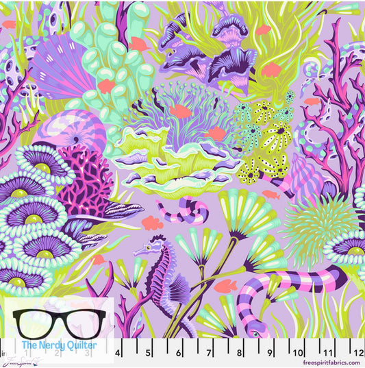 Preorder: Floral Reef Reef What You Sew in Ultraviolet by Tula Pink for Freespirit - Sold by The Half Yard PWTP264.Ultraviolet
