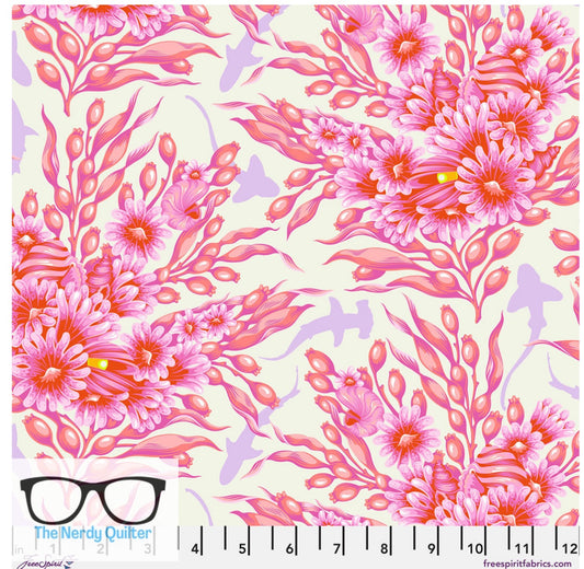 Preorder: Floral Reef Shadow Sharks in Delphine by Tula Pink for Freespirit - Sold by The Half Yard PWTP267.Delphine
