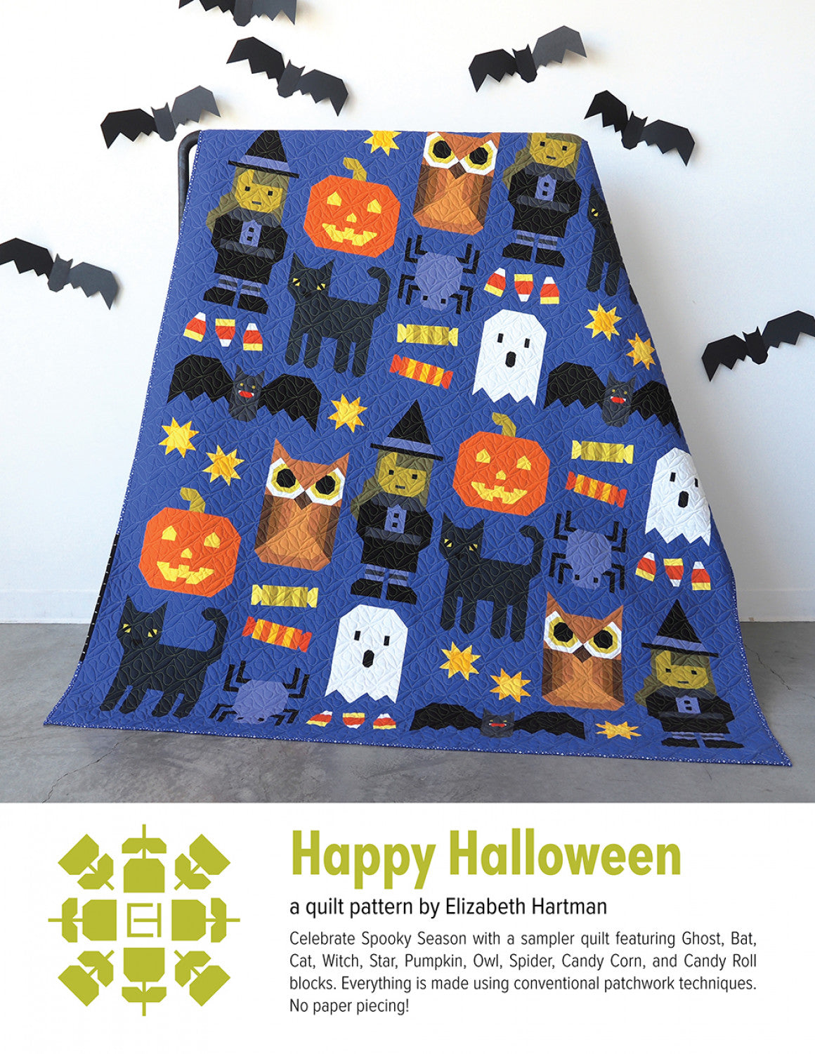 Preorder: Elizabeth Hartman Happy Halloween Quilt Kit - Shipping May/June 2025