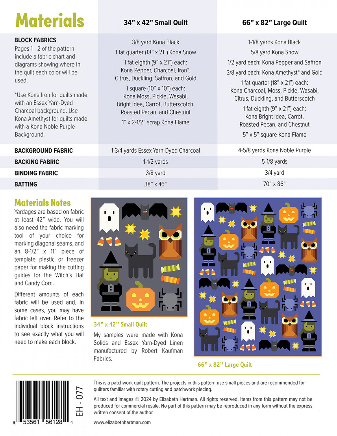 Preorder: Elizabeth Hartman Happy Halloween Quilt Kit - Shipping May/June 2025