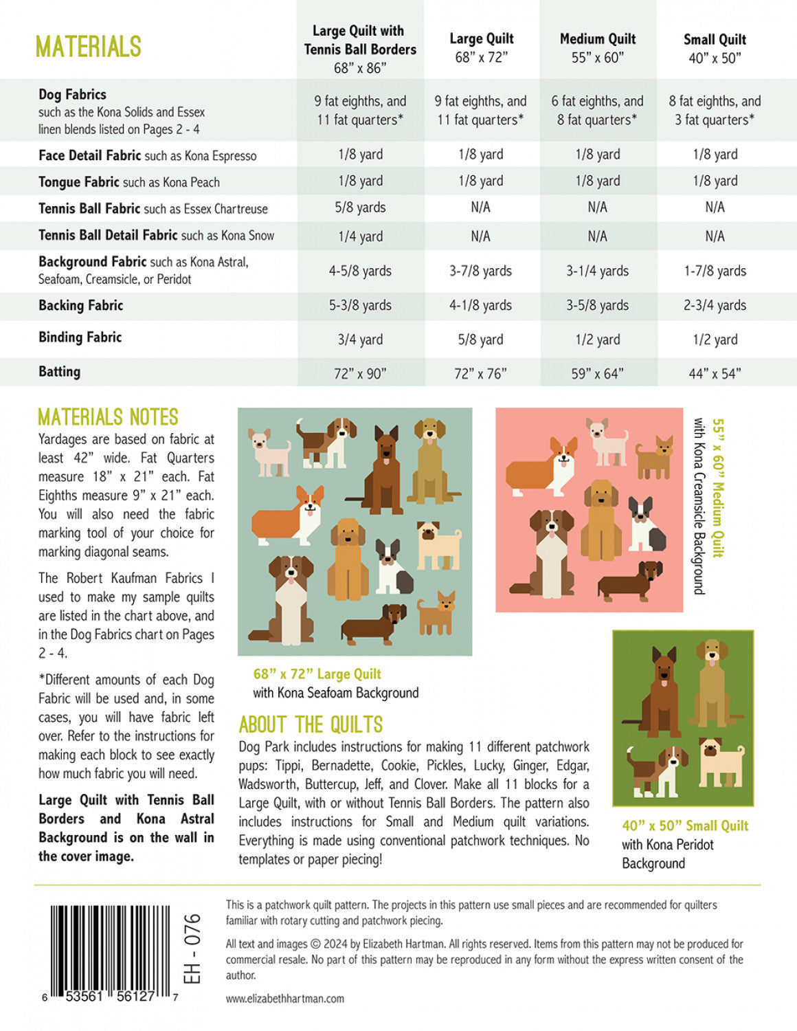 Preorder: Dog Park Quilt Kit by Elizabeth Hartman - Shipping May/June 2025