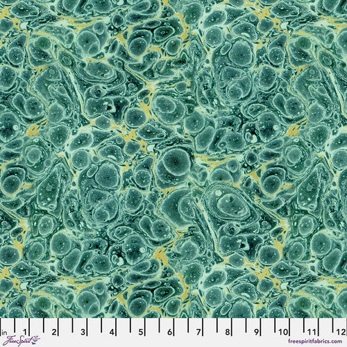 Palette Teal Marble by Tim Holtz for Freespirit - Sold by the Half Yard