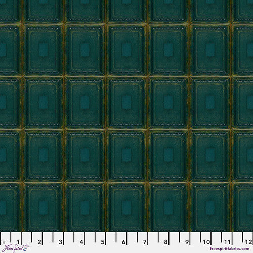 Palette Teal Tiles by Tim Holtz for Freespirit - Sold by the Half Yard