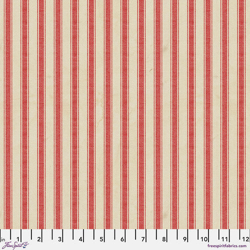 Palette Seasonal Christmas Linen Stripe by Tim Holtz for Freespirit - Sold by the Half Yard