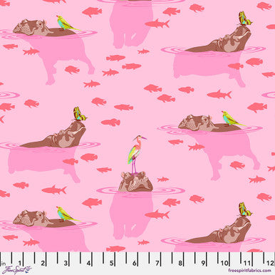 Everglow My Hippos don’t Lie in Nova by Tula Pink for Freespirit