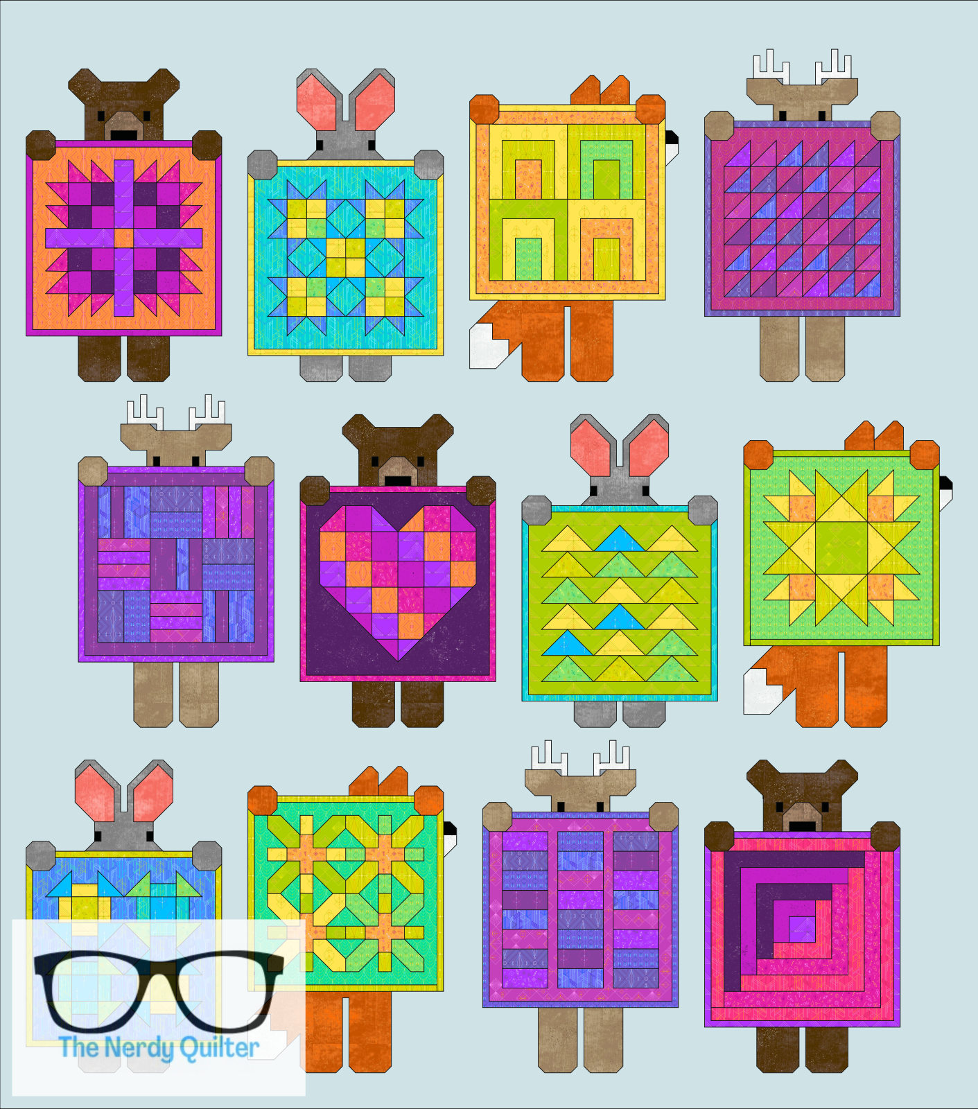 Preorder: Show and Tell Curated Quilt Kit by Elizabeth Hartman featuring Giucy Giuce Deco Glo and Spectrastatic