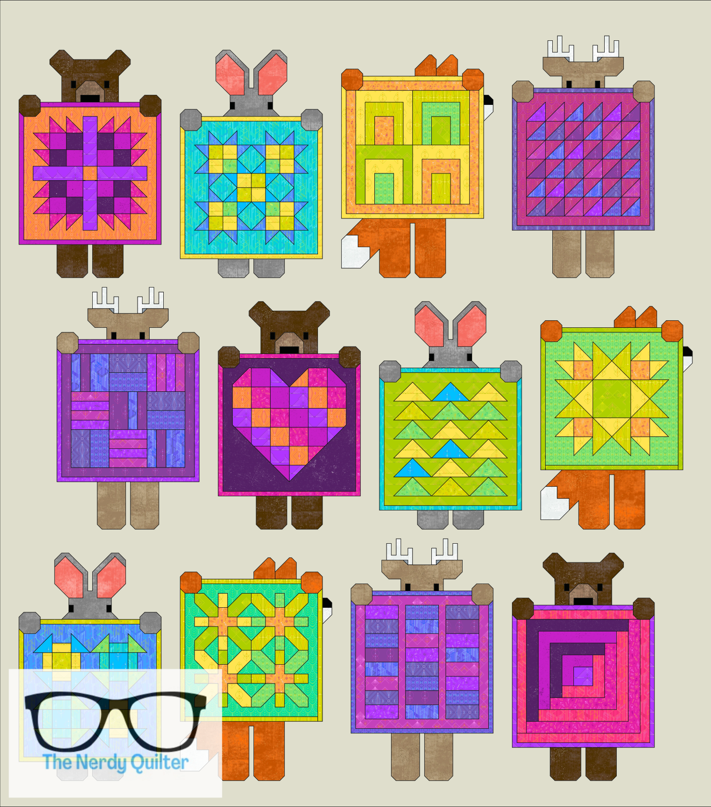 Preorder: Show and Tell Curated Quilt Kit by Elizabeth Hartman featuring Giucy Giuce Deco Glo and Spectrastatic