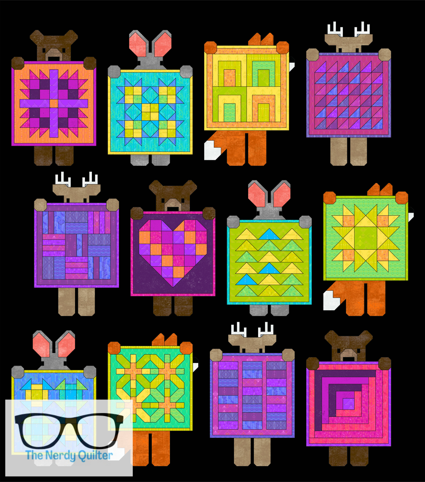 Preorder: Show and Tell Curated Quilt Kit by Elizabeth Hartman featuring Giucy Giuce Deco Glo and Spectrastatic