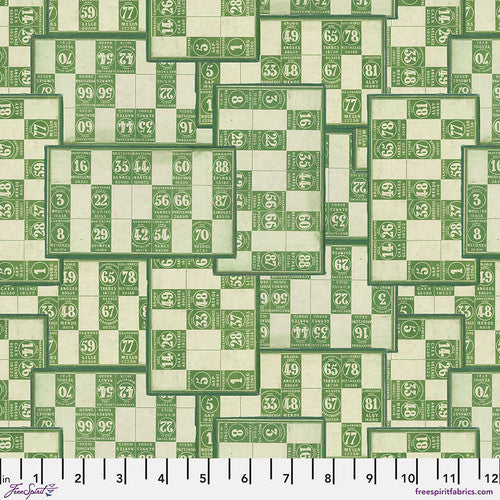 Palette Green Numbers by Tim Holtz for Freespirit - Sold by the Half Yard