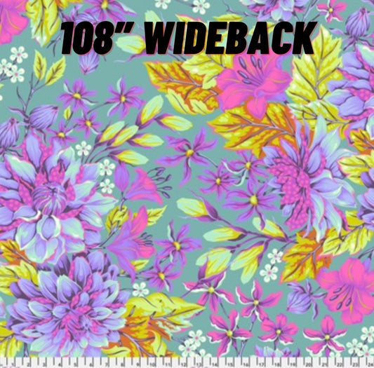 Preorder:  Untamed Hello Dahlia in Cosmic 108 Wideback by Tula Pink for Freespirit QBTP017.Cosmic