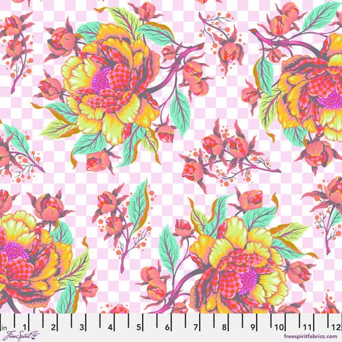 Untamed Peony for your thoughts in Lunar by Tula Pink for Freespirit PWTP235.Lunar - Sold by the Half Yard