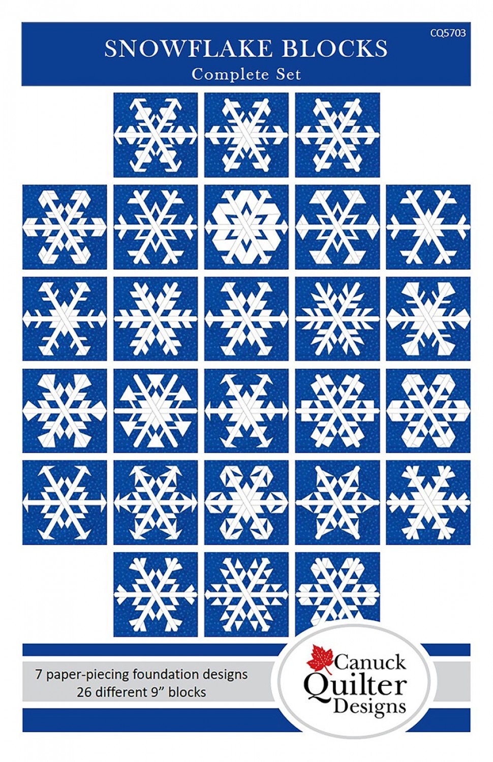 Snowflake Blocks Complete Set Pattern by Canuck Quilter Designs