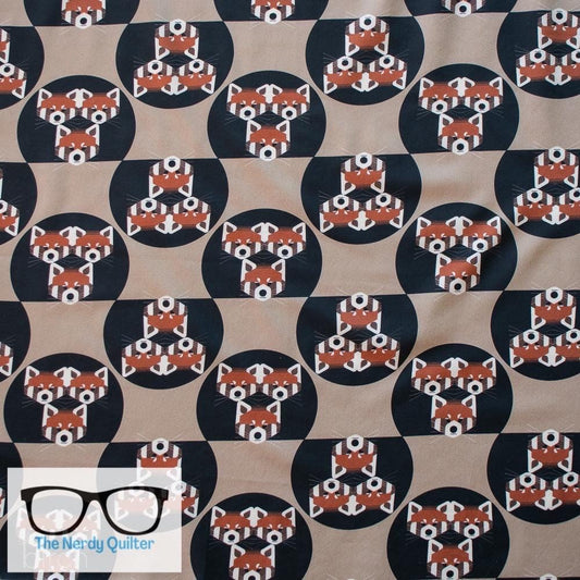 Charlie Harper Nurture Vol. 3 Red Pandas Poplin by Charlie Harper for Birch Fabrics - Sold by the Half Yard