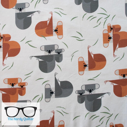 Charlie Harper Nurture Vol. 3 Koala Koala Stagger Poplin by Charlie Harper for Birch Fabrics - Sold by the Half Yard