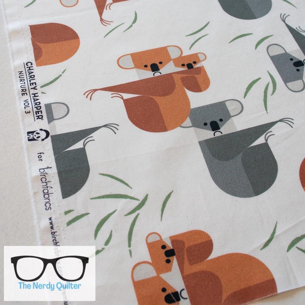 Charlie Harper Nurture Vol. 3 Koala Koala Stagger Poplin by Charlie Harper for Birch Fabrics - Sold by the Half Yard