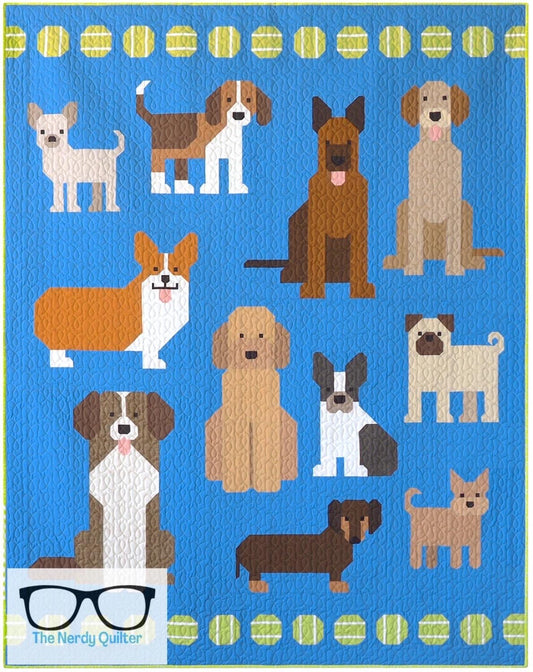 Dog Park Factory Quilt Kit Pattern by Elizabeth Hartman