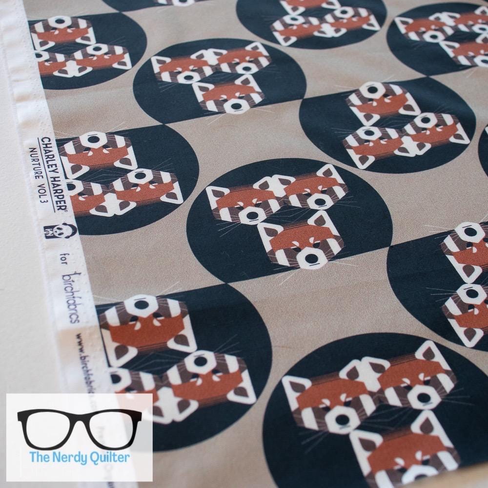 Charlie Harper Nurture Vol. 3 Red Pandas Poplin by Charlie Harper for Birch Fabrics - Sold by the Half Yard