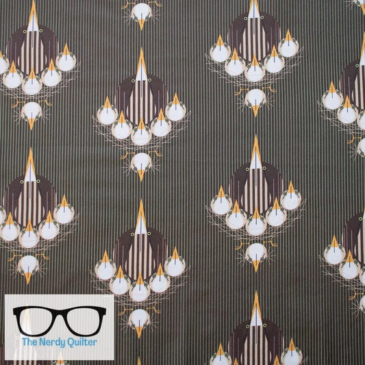 Charlie Harper Nurture Vol. 3 Nesting Birds Poplin by Charlie Harper for Birch Fabrics - Sold by the Half Yard