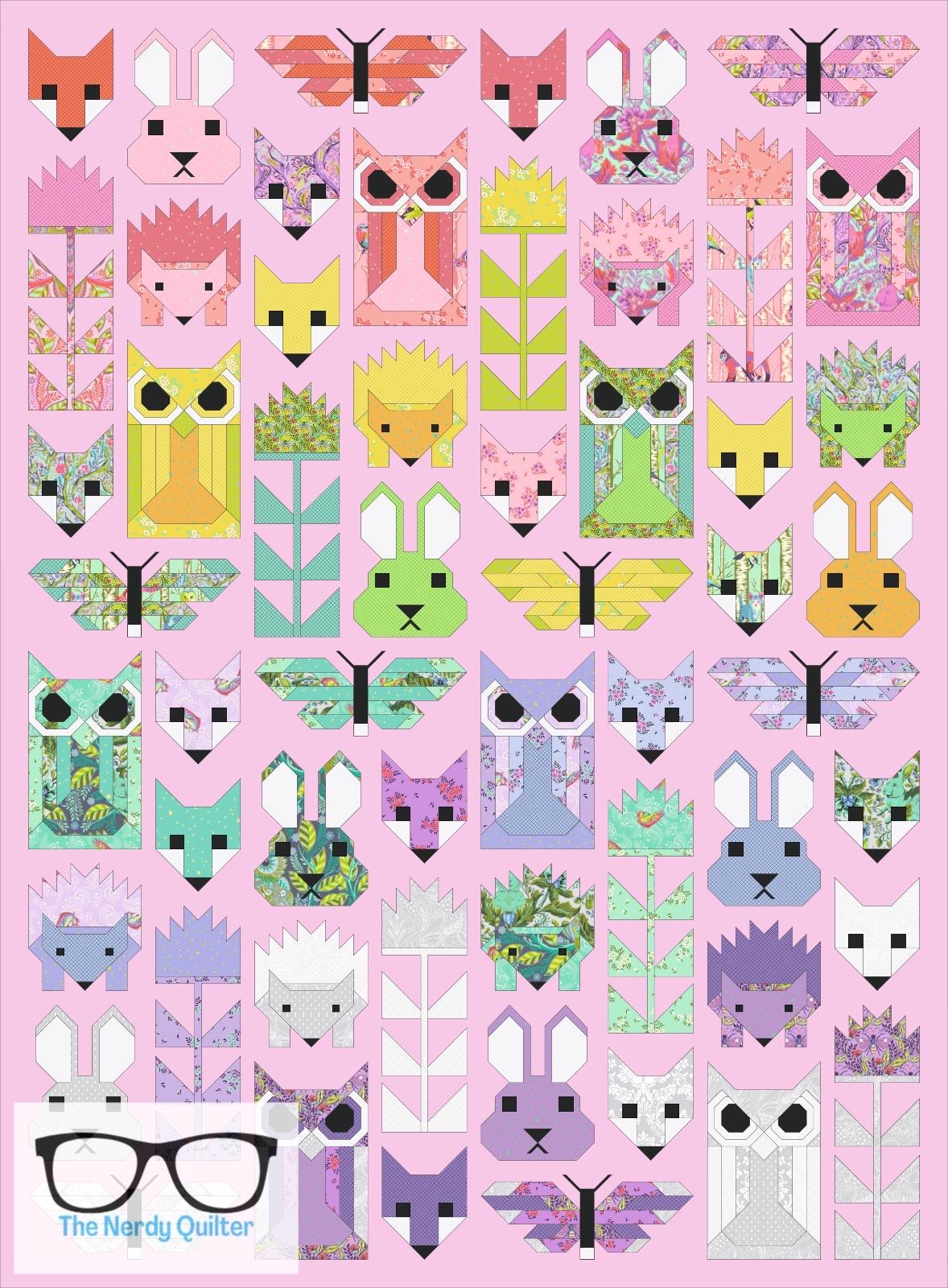 Preorder: Fancy Forest Quilt Kit and Pattern by Elizabeth Hartman Featuring Tula Pinks 50th Anniversary Collection Full Moon Forest 2