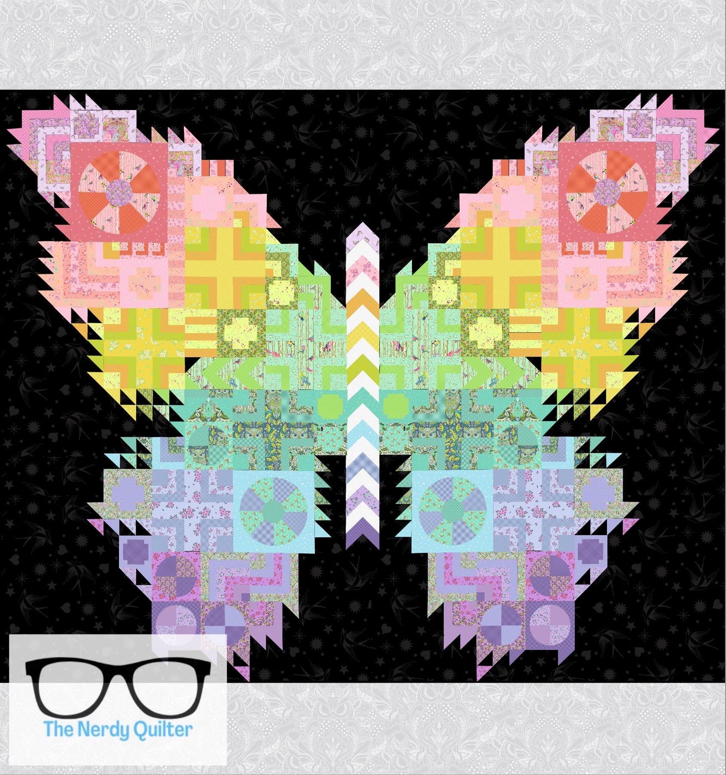 Preorder:  Butterfly Quilt Kit featuring Full Moon Forest 2 and New True Colors by Tula Pink for Freespirit