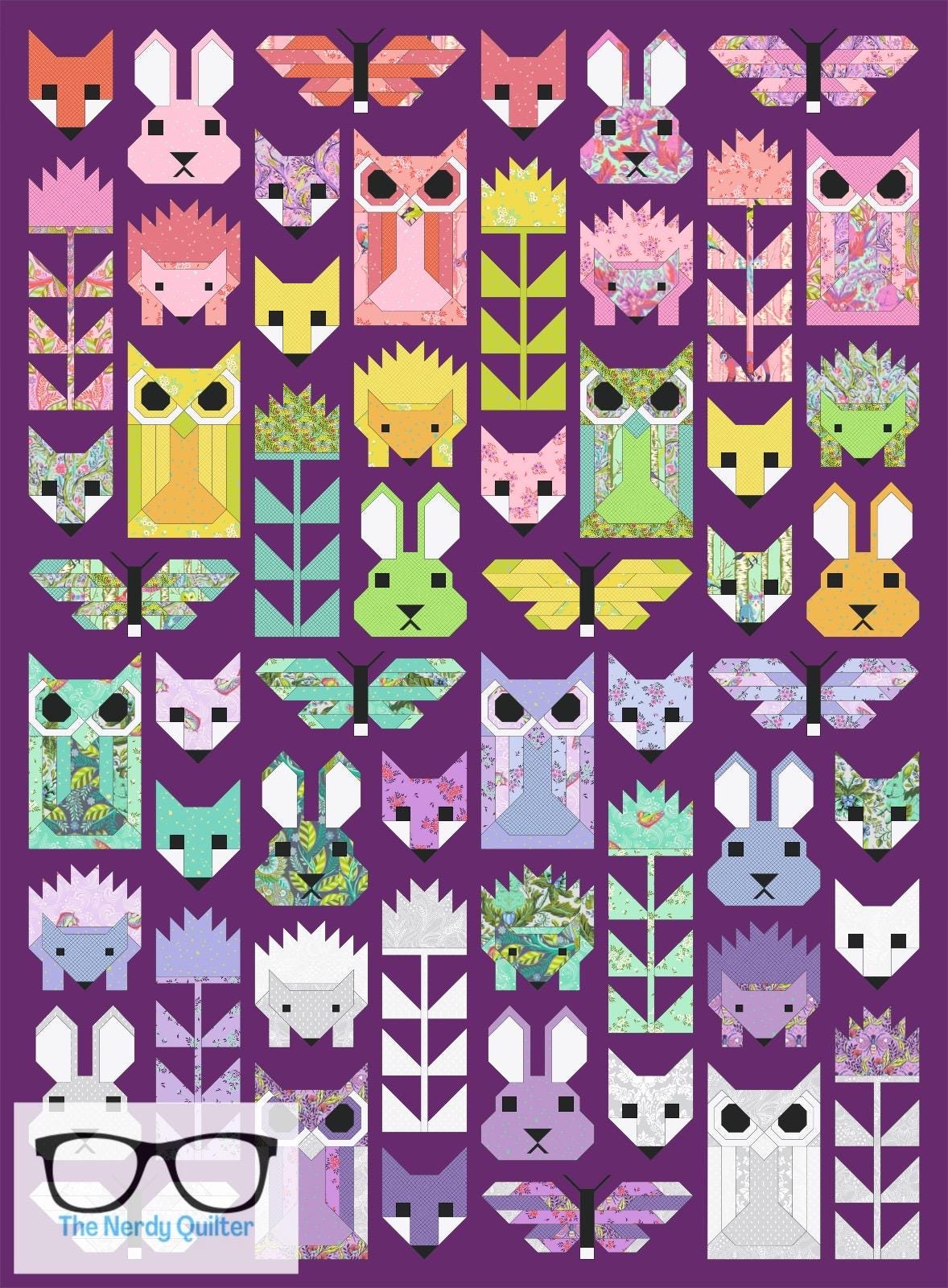 Preorder: Fancy Forest Quilt Kit and Pattern by Elizabeth Hartman Featuring Tula Pinks 50th Anniversary Collection Full Moon Forest 2