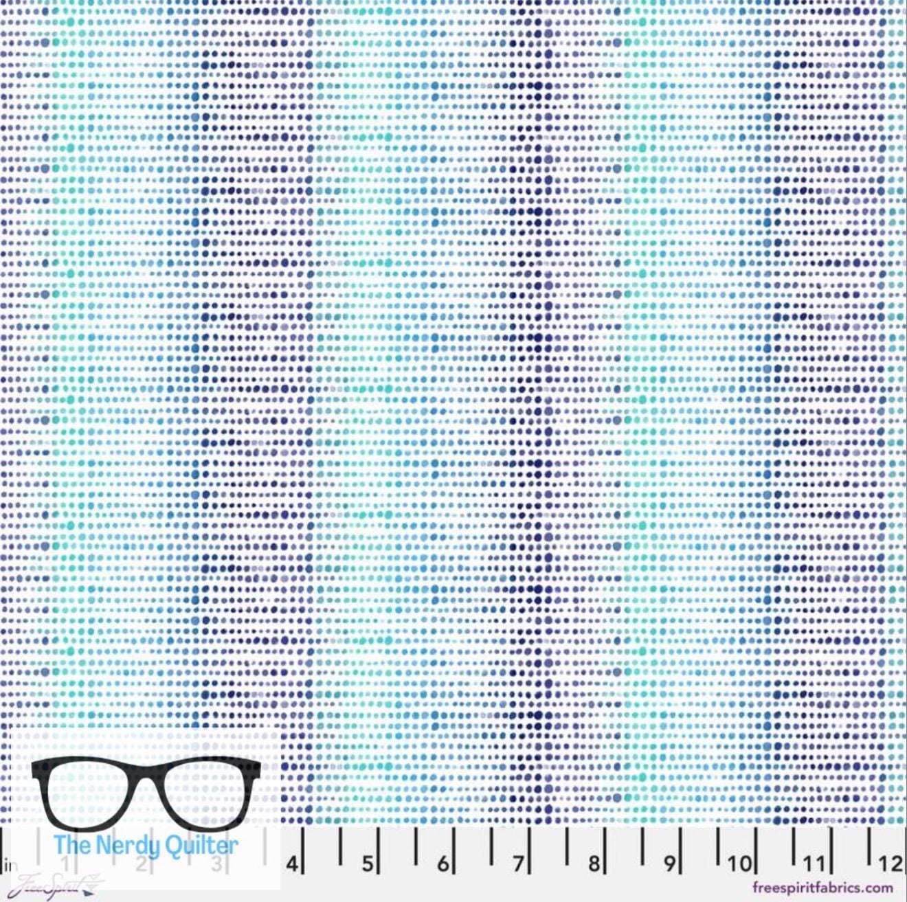 Polar Seas Echo Dots in White by Daughter Earth for Freespirit - Sold by the Half Yard