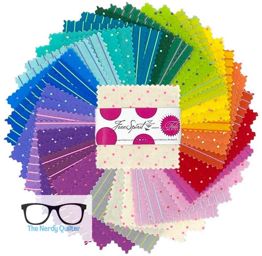 Tula Pink Tiny Dots and Stripes 2.5 Mini Charm Packs