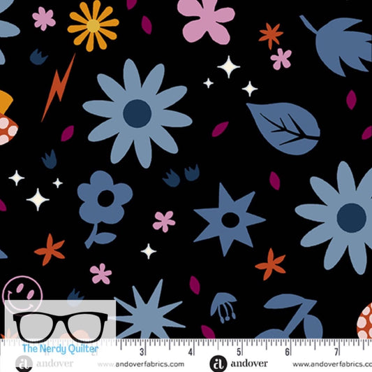 Birdie Hazy Days in Multi Dark by Libs Elliott for Andover A-1132-K - Sold by the Half Yard