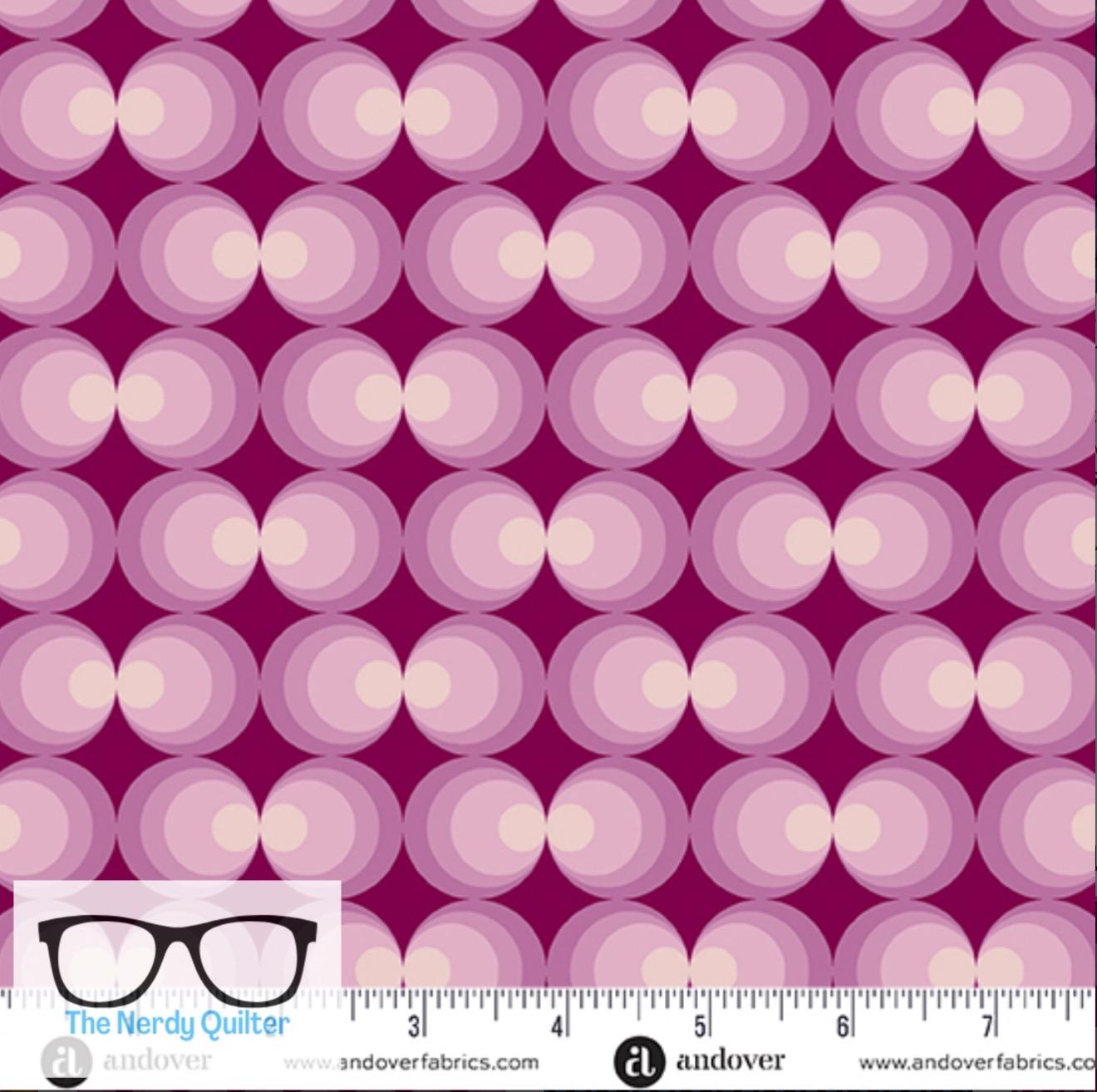 Birdie Orbs in Cherry by Libs Elliott for Andover A-1137-P - Sold by the Half Yard