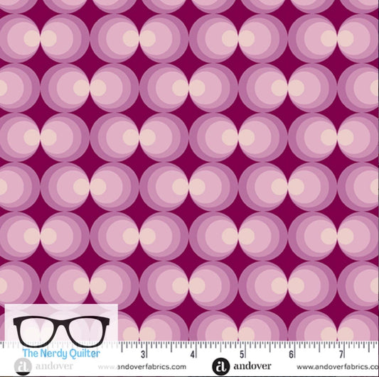 Birdie Orbs in Cherry by Libs Elliott for Andover A-1137-P - Sold by the Half Yard