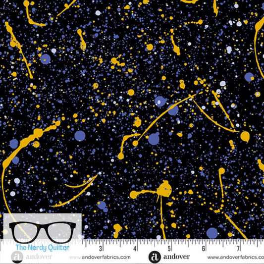Iconic Dark Matter in Royal by Libs Elliott for Andover A-1230-B - Sold by the Half Yard