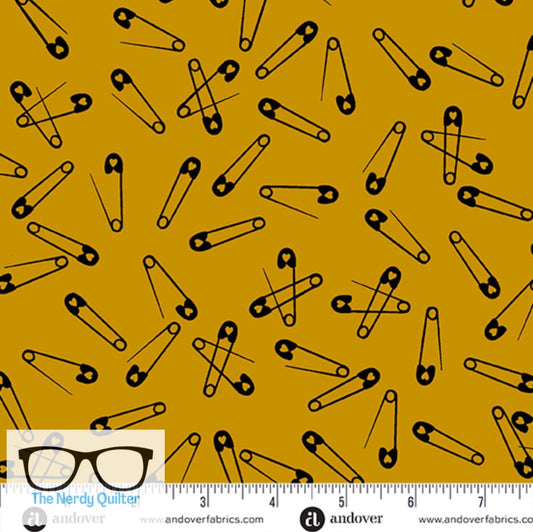 Iconic Pins in Brick by Libs Elliott for Andover A-1226-R - Sold by the Half Yard
