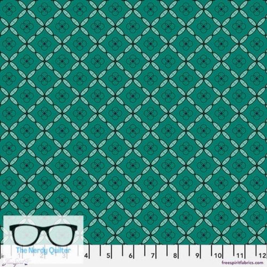 Preorder: Enrapture Tiles in Emerald by Giucy Giuce for Freespirit - Sold by the Half Yard