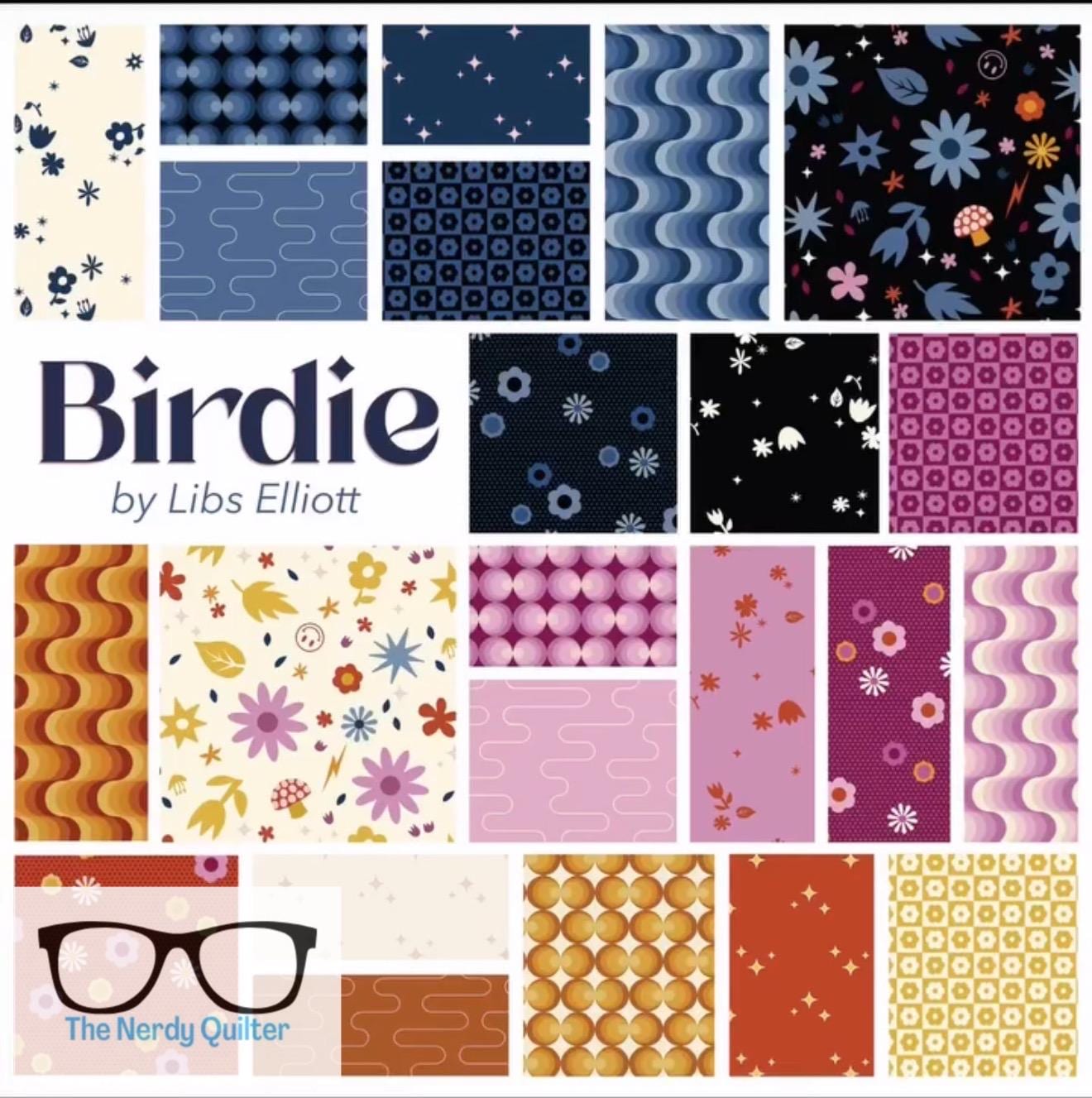 Birdie Checker Bloom in Cherry by Libs Elliott for Andover A-1138-P - Sold by the Half Yard
