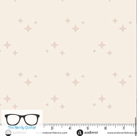 Birdie Sparkle Shine in Marshmallow by Libs Elliott for Andover A-1139-L - Sold by the Half Yard