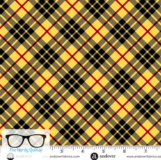Iconic Tartan in Vivid by Libs Elliott for Andover A-1225-Y - Sold by the Half Yard