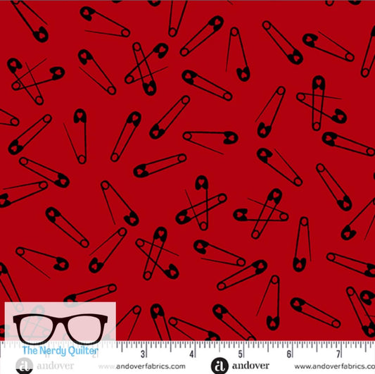 Iconic Pins in Brick by Libs Elliott for Andover A-1226-R - Sold by the Half Yard