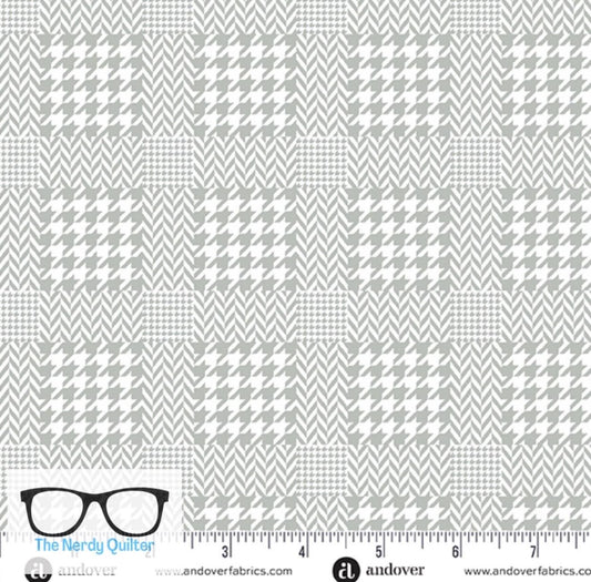 Iconic Check in Dove by Libs Elliott for Andover A-1227-C - Sold by the Half Yard