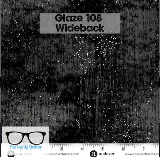 Preorder: Glaze 108 Wideback in Ink by Libs Elliott for Andover AW-10235-K - Sold by the Half Yard
