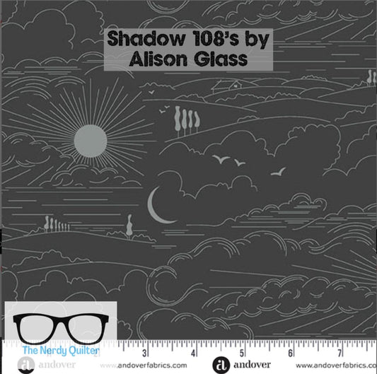 Preorder: Shadow 108 Wideback Dwell in Gray by Alison Glass for Andover AW-10210-C - Sold by the Half Yard
