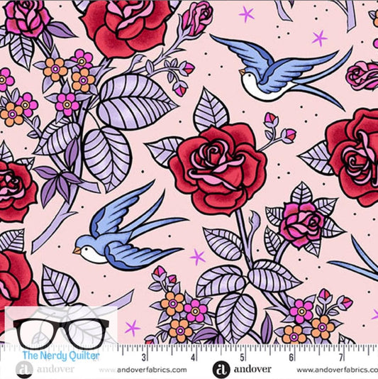 Preorder: Perfect Day in Pink by Libs Elliott for Andover A-10217-E - Sold by the Half Yard