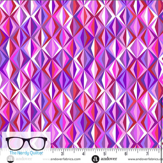 Preorder: Perfect Day Prism in Purple by Libs Elliott for Andover A-10220-E - Sold by the Half Yard