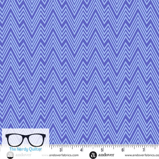 Preorder: Perfect Day Zigziig in Blue by Libs Elliott for Andover A-10221-B - Sold by the Half Yard