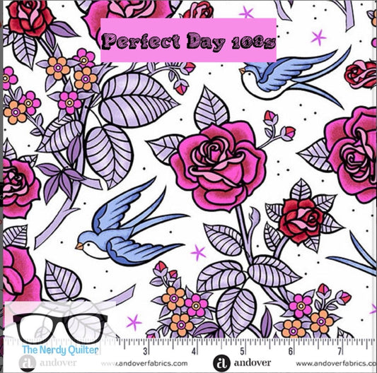 Preorder: Perfect Day 108s Wideback Perfect Day in Multi by Libs Elliott for Andover AW-10224-L - Sold by the Half Yard