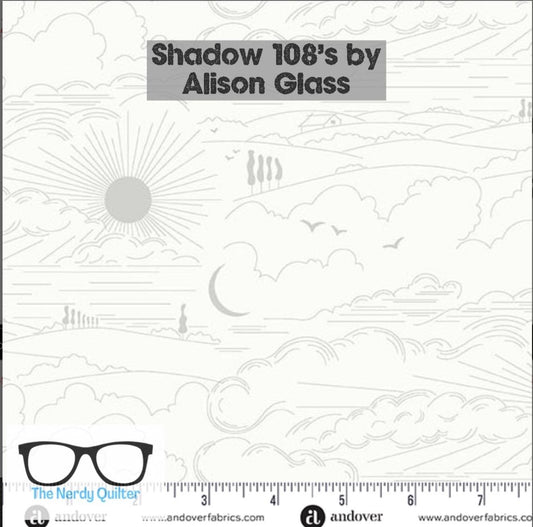 Preorder: Shadow 108 Wideback Dwell in White by Alison Glass for Andover AW-10210-L - Sold by the Half Yard